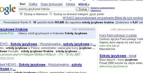 Przykłady reklamy AdWords