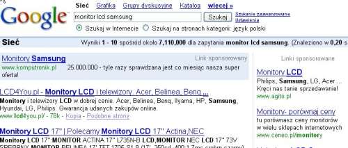 Przykłady reklamy AdWords