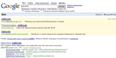 wersja linku AdWords dla Firefox