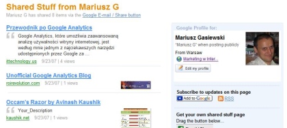 Profil Google Shared Stuff