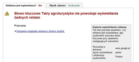 Wyświetlanie reklamy Google