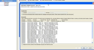 Dodawanie słów kluczowych w AdWords