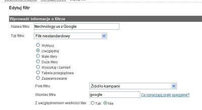 Ograniczenie ruchu do Google w śledzeniu AdWords poprzez Google Analytics