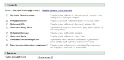 Raport skuteczności wyszukiwanego hasła w AdWords