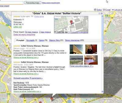 Opis firmy w polskiej wersji Google Maps
