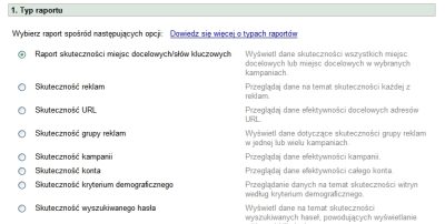 Raporty w interfejsie Google AdWords