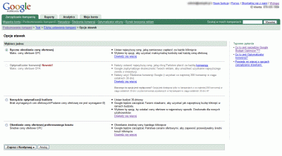 Modele opłat w Google AdWords w interfejsie AdWords