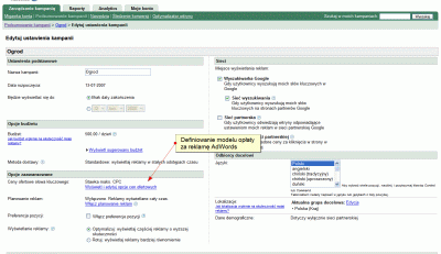 Modele opłat w Google AdWords