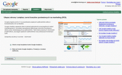 Google Analytics - nowe konto