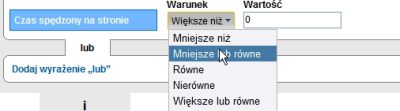 Segmenty niestandardowe w Google Analytics - tworzenie segmentu