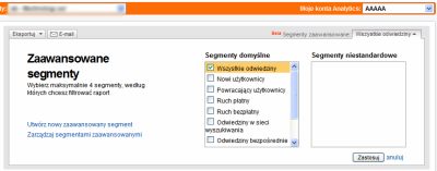 Zaawansowane segmenty w Google Analytics