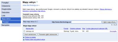 Narzędzia dla Webmasterów - Mapa witryny