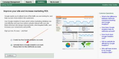 Łączenie konta Google AdWords z kontem Google Analytics