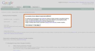 Ostrzeżenie o skutkach rozlinkowania konta Google AdWords i Google Analytics