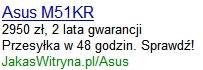 Reklama AdWords z podaną ceną