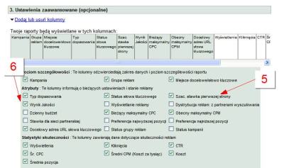 Optymalizacja kampanii Google AdWords - opis raportów