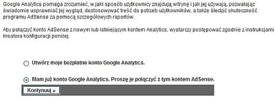 Połącz konto z Adsense z Google Analytics