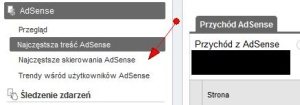 Adsense w interfejsie Google Analytics