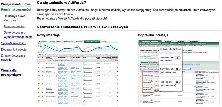 Zmiany w nowym intefejsie AdWords