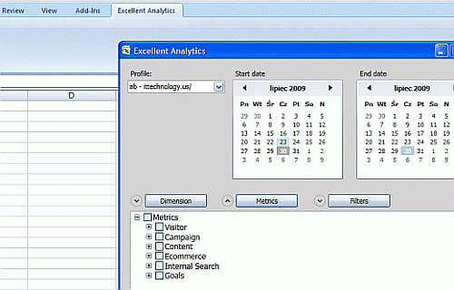 Narzędzie Excellent Analytics