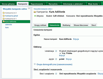 Nowy interfejs Google AdWords