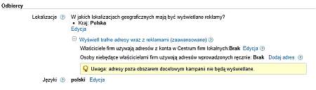 Lokalizacja reklamy adwords