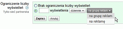 limity ograniczenia wyświetleń adwords na poziomie grupy reklamowej i reklamy