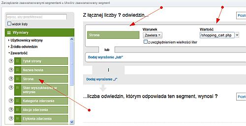 Niestandardowe zastosowanie zaawansowanych segmentów