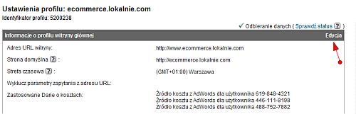 Uaktywnianie zakładki Ecommerce w Google Analytics