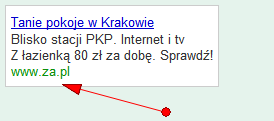 Adres wyświetlany w reklamie Google AdWords