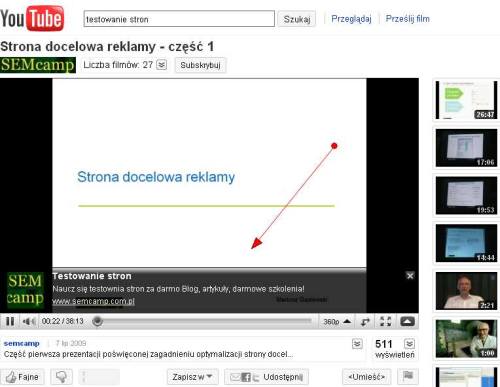 Nakładka z wezwaniem do działania na koncie Youtube