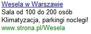 Przykład reklamy Google AdWords - tekst reklamowy