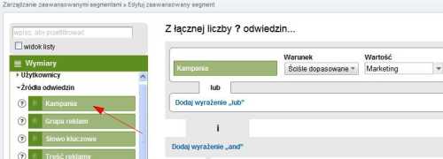 Segmenty AdWords w raporcie niestandardowym