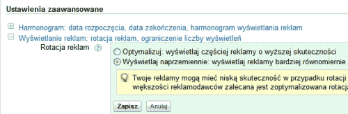 Przykład kampanii Google AdWords