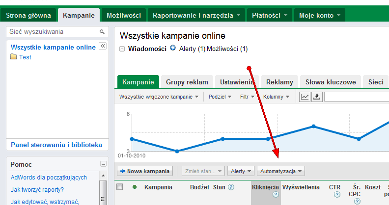 Automatyzacja w interfejsie AdWords