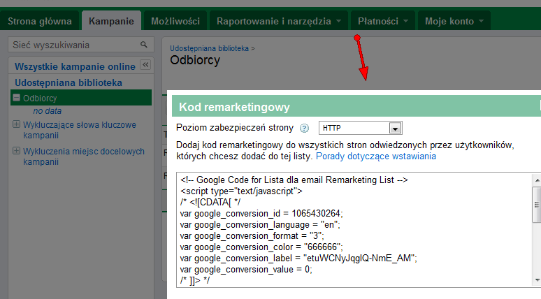 Kod remarketingowy