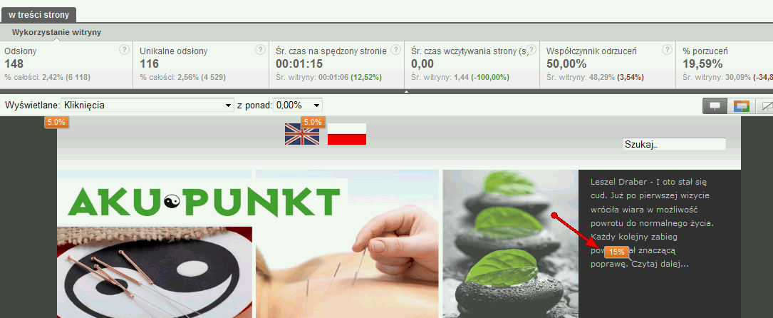 Raport klikalności linków w Google Analytics