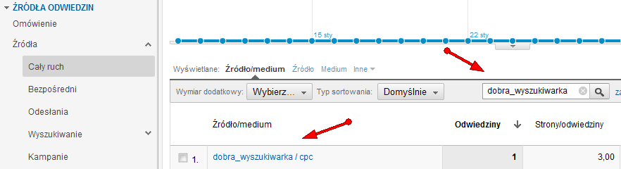 Śledzenie kampanii reklamowych za pomocą Google Analytics - wyszukiwarki