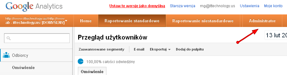 Administracja profilu w obrębie Google Analytics