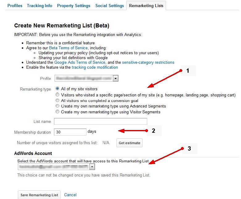 Listy remarketingowe w Google Analytics