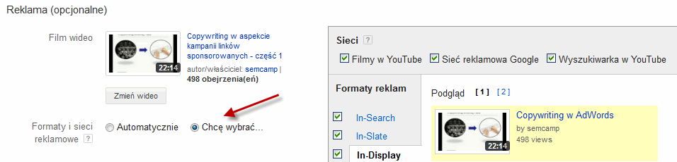 Kampania na stronie głównej Youtube