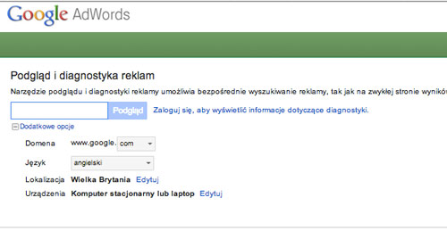 Analiza reklam - narzędzie AdWords