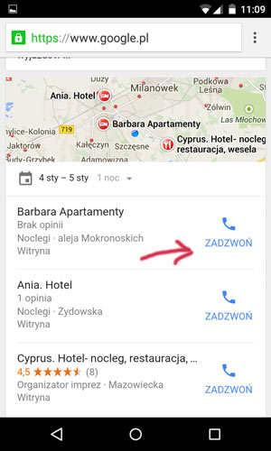 Mobilne wyniki wyszukiwania w Google