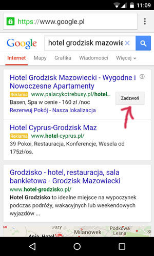 Mobilne wyniki wyszukiwania w Google